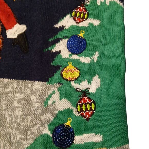 Jolly Sweaters Men’s Ugly Christmas Sweater Santa Claus Vest Trees Size XL - Picture 4 of 8